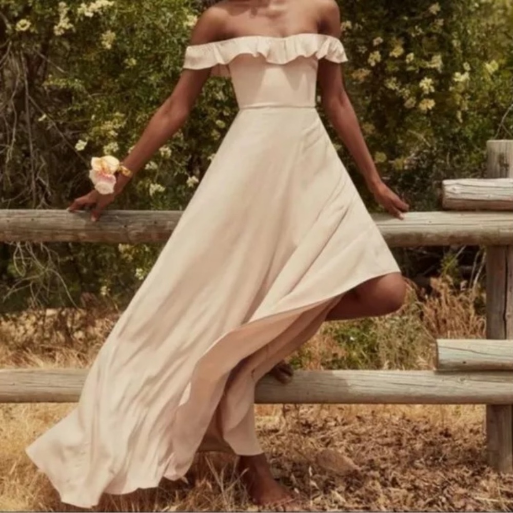 Reformation VERBENA dress in Champagne